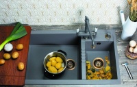 картинка Кухонная мойка Omoikiri Tedori 86-2-LB-BE Tetogranit/ваниль от магазина SEFI