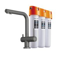картинка Комплект смеситель + фильтр Nagano-PL-P + Pure drop Lite |платина от магазина ОМОЙКИРИ (omoikiri)