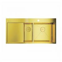 картинка Кухонная мойка Omoikiri Akisame 100-2-R-LG нерж. сталь/светлое золото от магазина SEFI