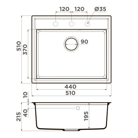 картинка Кухонная мойка Omoikiri Daisen 51-PA Artgranit/пастила от магазина SEFI