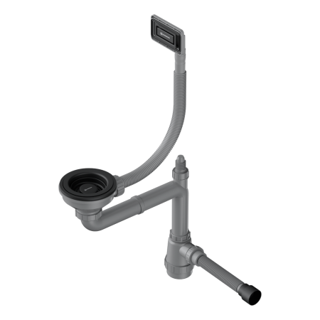 картинка Арматура для одночашевых моек с универсальным прямоугольным переливом Omoikiri WK-1-UN-GB графит от магазина SEFI