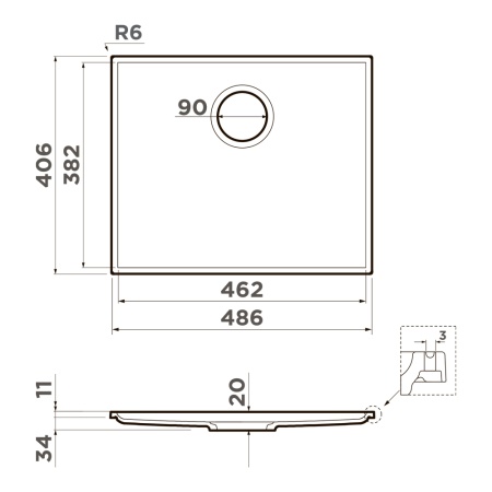 картинка Кухонная моойка Omoikiri Kiten 48-INT wh от магазина SEFI