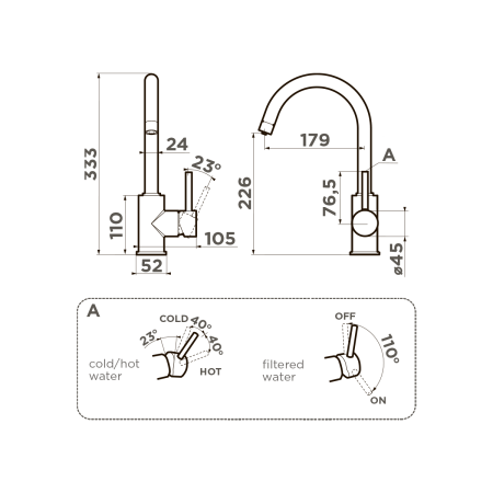 картинка Смеситель Omoikiri Shinagawa 2 Plus-ES Латунь/Espresso  4994503 от магазина SEFI