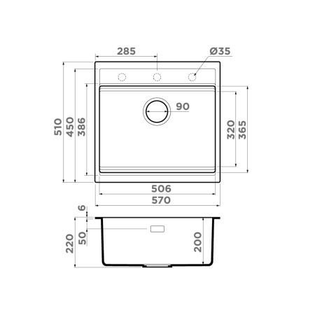 картинка Кухонная мойка Omoikiri Kitagawa 57-GB Artceramic/графит от магазина SEFI