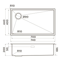 картинка Кухонная мойка Omoikiri Taki 74-U/IF-L Side in нерж. сталь/нерж. сталь от магазина SEFI