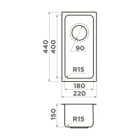 картинка Кухонная мойка Omoikiri Tadzava 22-U/I Ultra 15-IN нерж. сталь/нержавеющая сталь от магазина SEFI