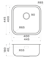 картинка Кухонная мойка Omoikiri Omi 44-U/I Quadro-IN нерж. сталь/нержавеющая сталь от магазина SEFI