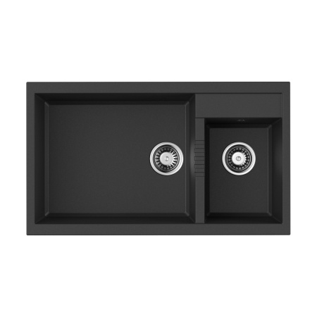 картинка Кухонная мойка Omoikiri Tedori 86-2-LB-BL Tetogranit/черный от магазина SEFI