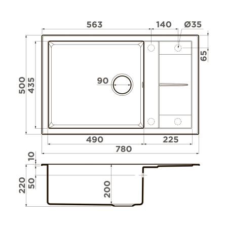 картинка Omoikiri Sumi 78-LB-ES Tetogranit/espresso от магазина SEFI