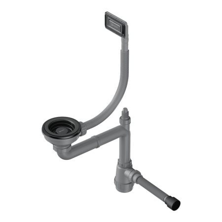 картинка Арматура для одночашевых моек с универсальным прямоугольным переливом Omoikiri WK-1-UN-GM вороненая сталь от магазина SEFI