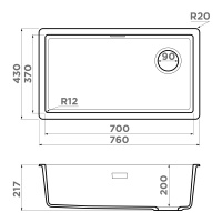 картинка Кухонная мойка Omoikiri Kata 76-U/I Side-BL Artgranit/черный от магазина SEFI