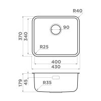 картинка Кухонная мойка Omoikiri Omi 43-U/I Ultra Mini-IN нерж. сталь/нержавеющая сталь от магазина SEFI