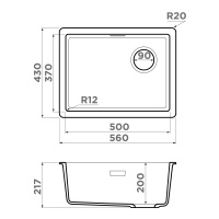 картинка Кухонная мойка Omoikiri Kata 56-U/I Side bl от магазина SEFI